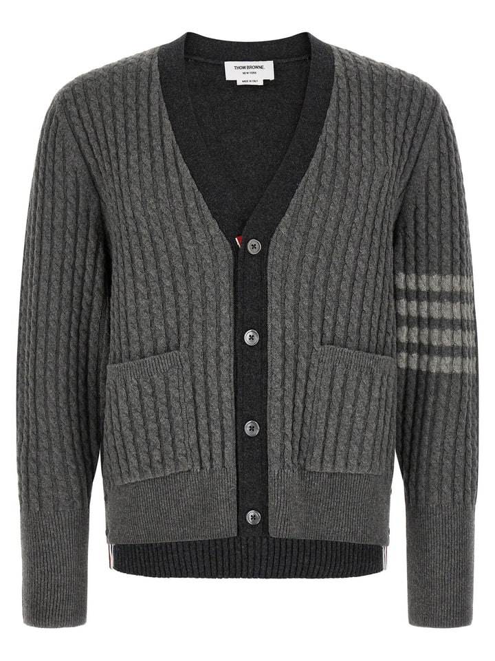 Thom Browne Gray Virgin Wool Cardigan