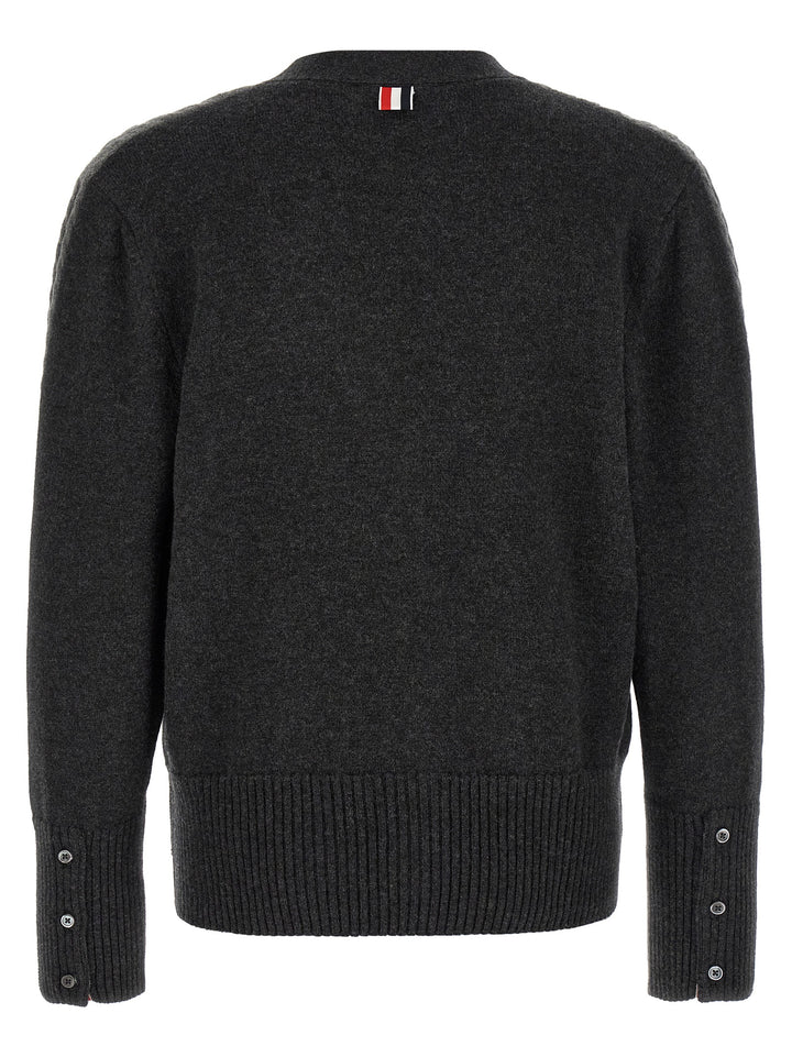 Thom Browne Gray Virgin Wool Cardigan
