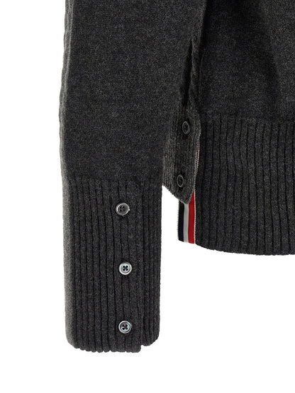 Thom Browne Gray Virgin Wool Cardigan