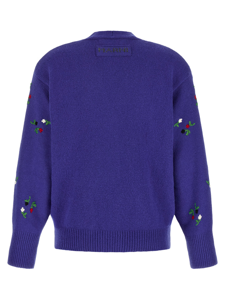 Marni Blue Virgin Wool Cardigan