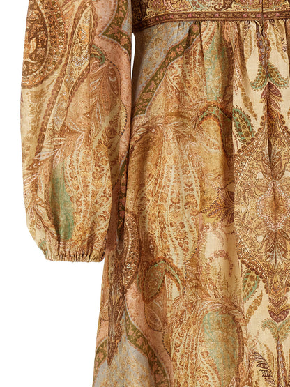 Zimmermann Brown Linen Midi Dress
