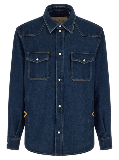 Valentino Garavani Blue Cotton Blouse