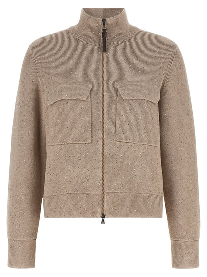 Brunello Cucinelli Beige Cotton Cardigan