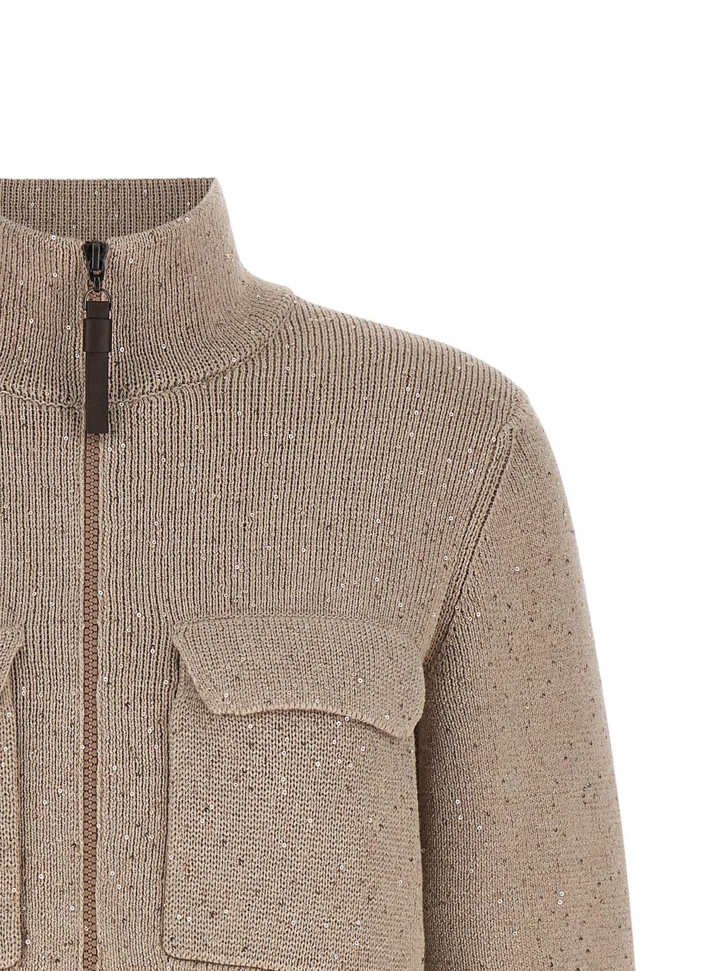 Brunello Cucinelli Beige Cotton Cardigan