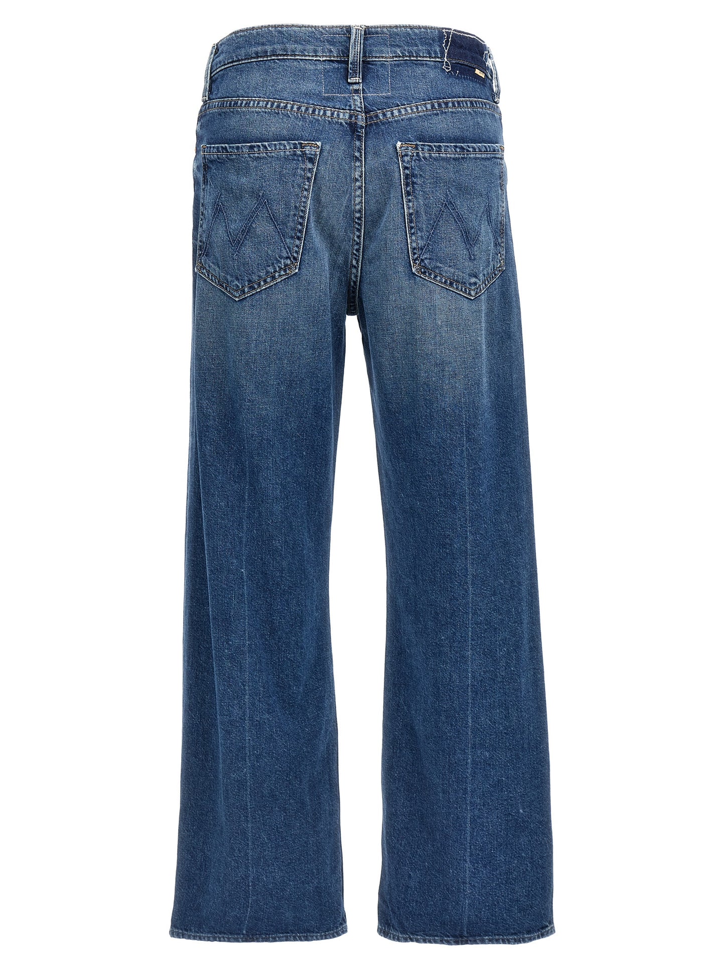 Mother Denim Blue Cotton Straight-Leg Jeans