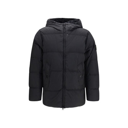 Stone Island Black Goose Down Full-Length Jacket