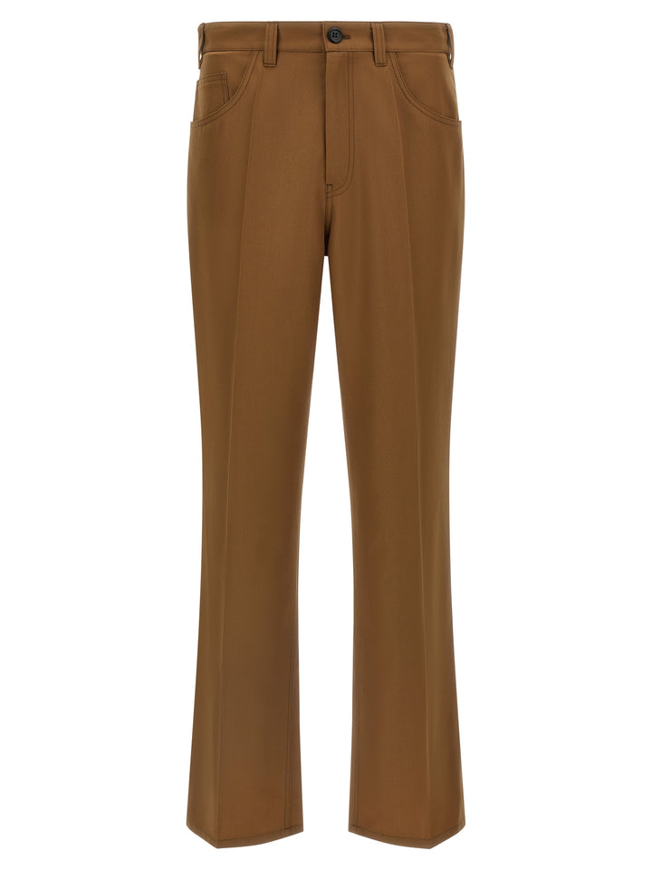 Marni Brown Virgin Wool Casual Pants