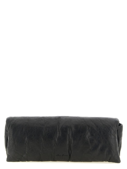 Rick Owens Black Lamb Leather Clutch Bag