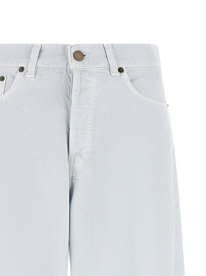Haikure White Cotton Relaxed Fit Jeans