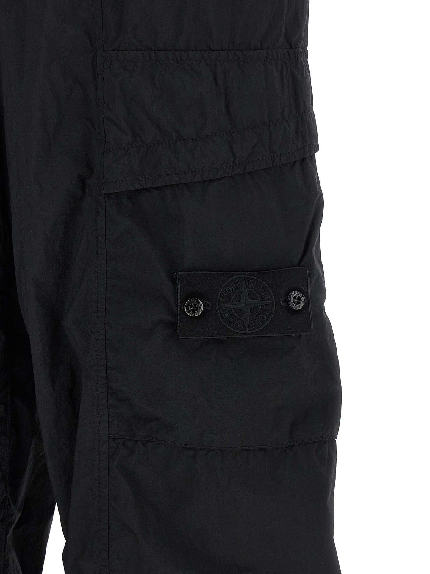 Stone Island Black Polyamide Cargo Pants