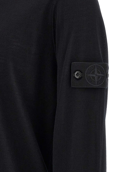 Stone Island Black Virgin Wool Cardigan