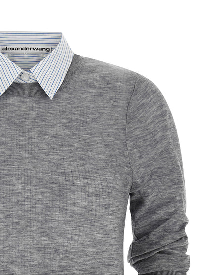 Alexander Wang Gray Wool Blouse