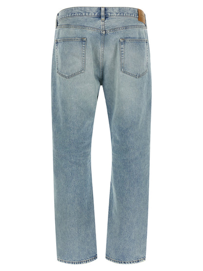 Saint Laurent Blue Cotton Straight-Leg Jeans