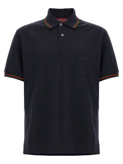 Gucci Blue Cotton Polo Shirt