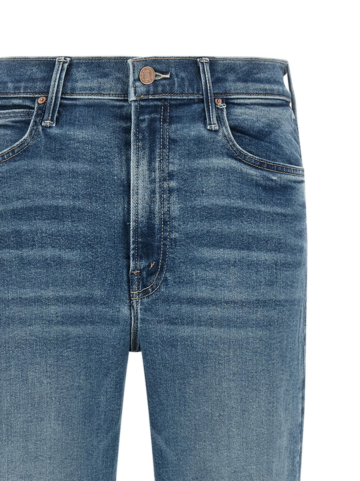 Mother Denim Blue Cotton Flared Jeans