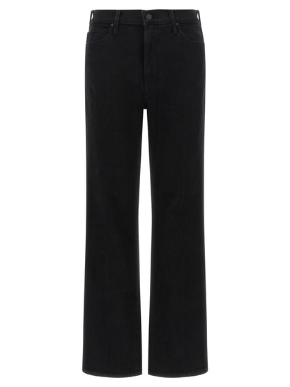Mother Denim Black Cotton Flared Jeans