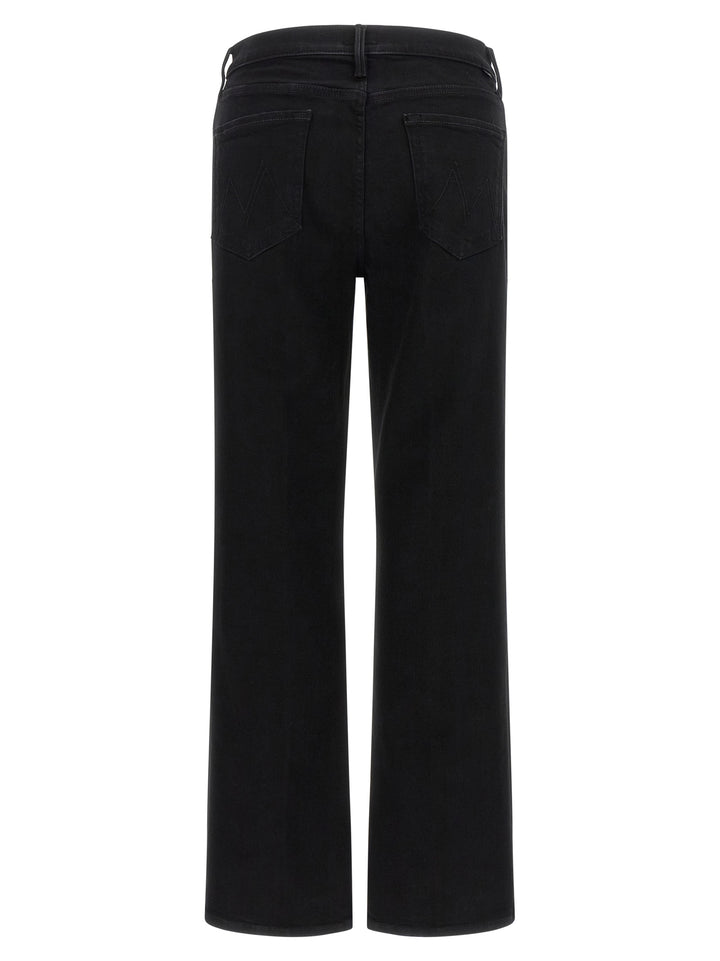 Mother Denim Black Cotton Flared Jeans