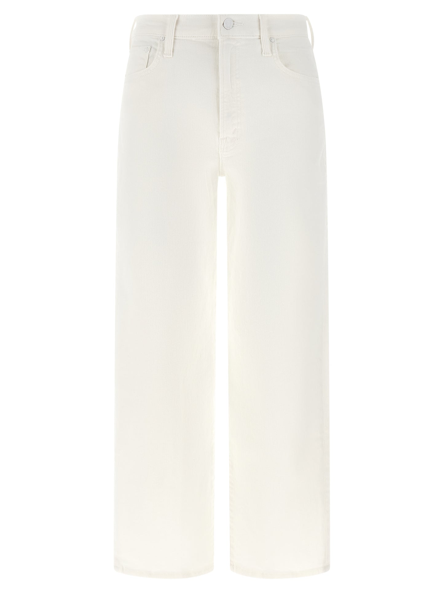 Mother Denim White Cotton Straight-Leg Jeans