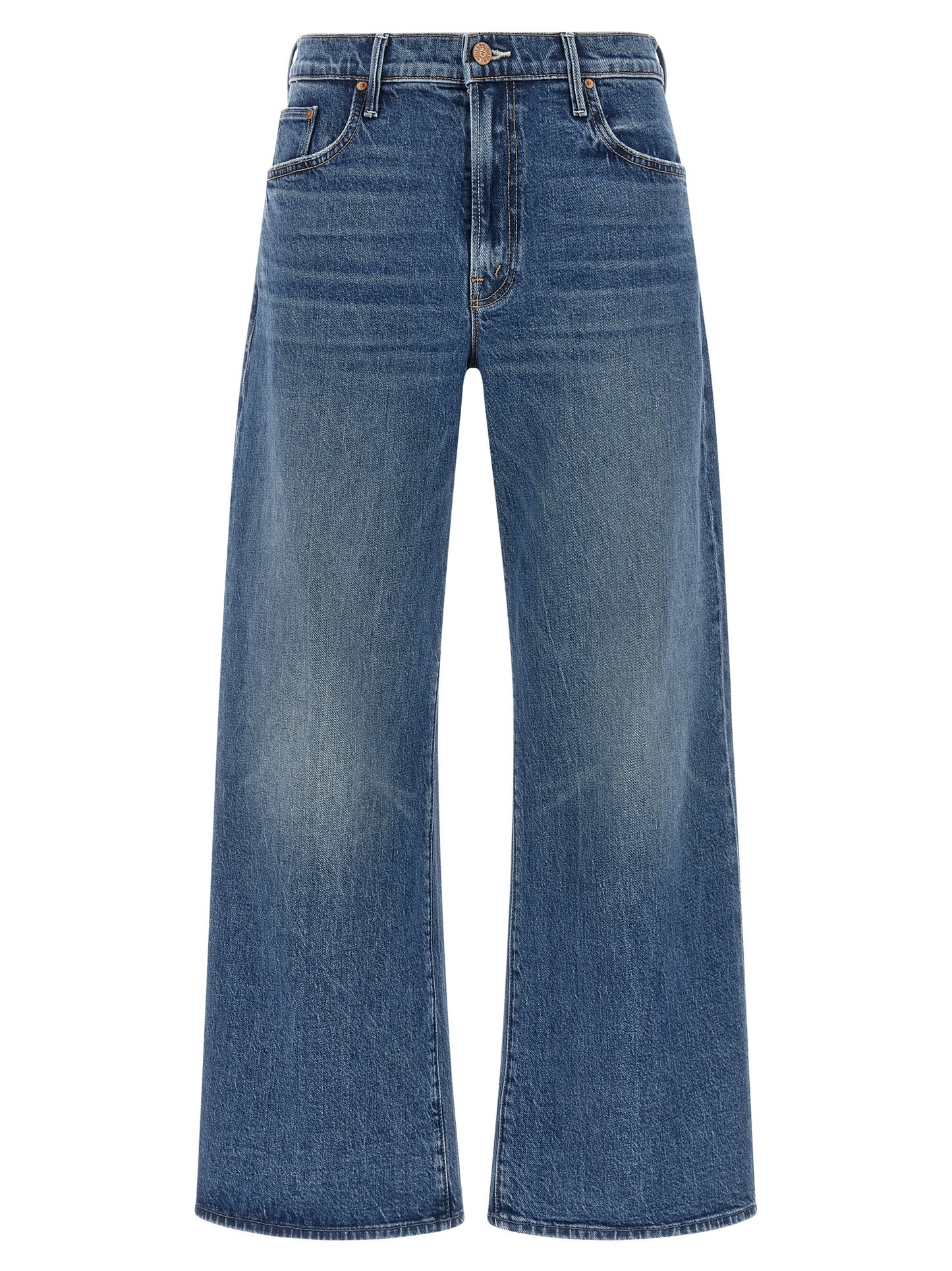 Mother Denim Blue Cotton Cropped Jeans