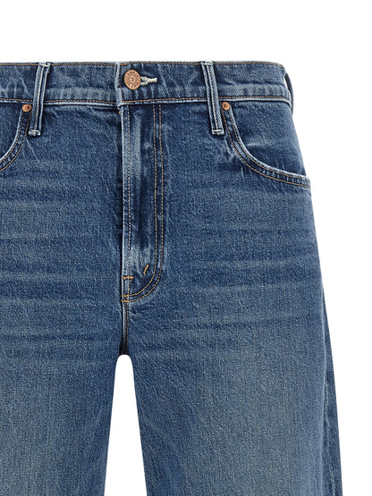 Mother Denim Blue Cotton Cropped Jeans