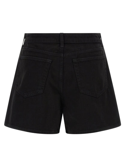 L'Agence Black Cotton Bermuda Shorts