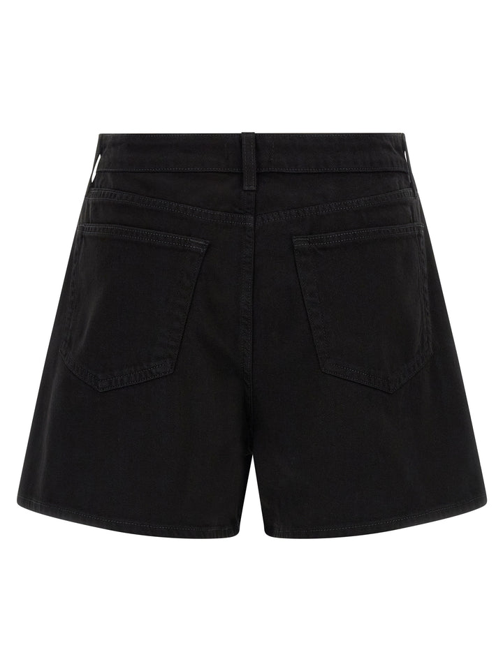 L'Agence Black Cotton Bermuda Shorts