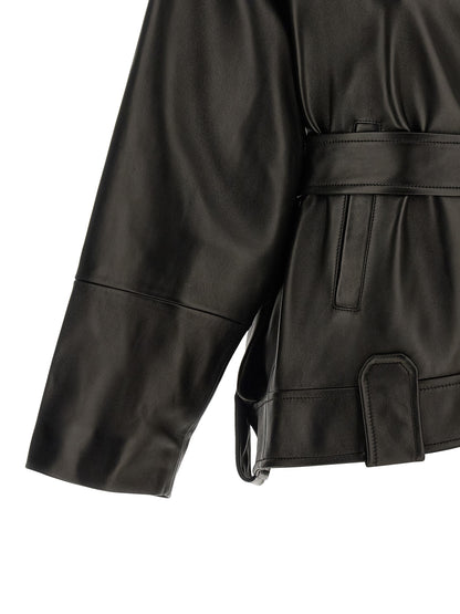 Khaite Black Lamb Leather Leather Jacket