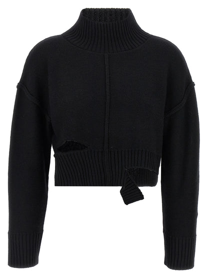 MM6 Maison Margiela Black Virgin Wool Cardigan