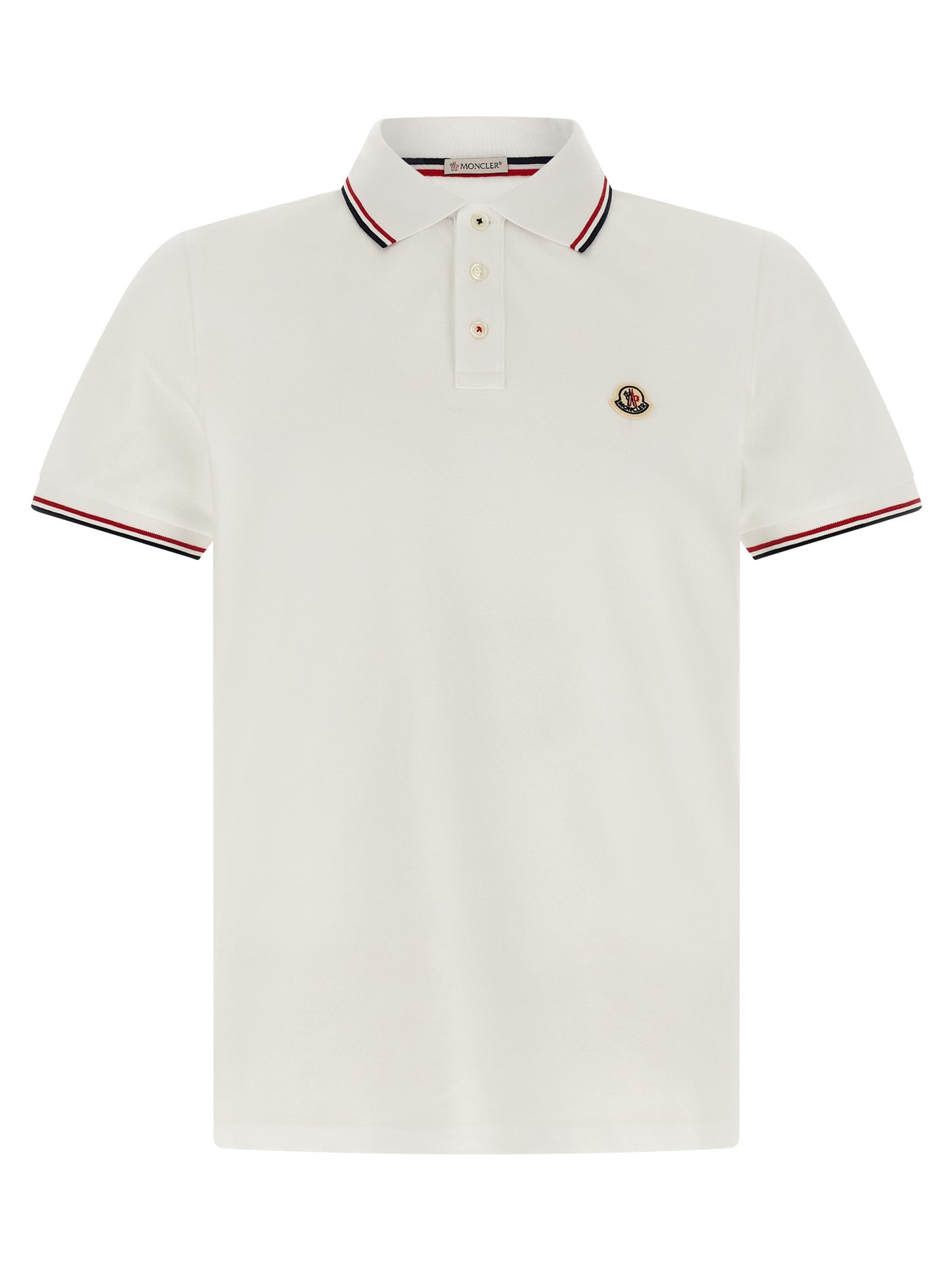 Moncler White Cotton Polo Shirt