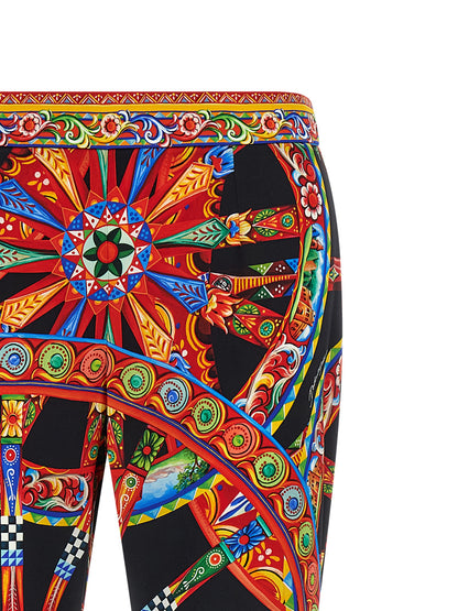 Dolce & Gabbana Multicolor Silk Flared Pants