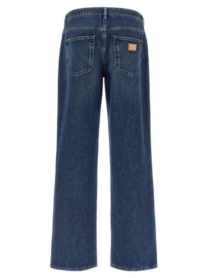 Dolce & Gabbana Blue Cotton Relaxed Fit Jeans