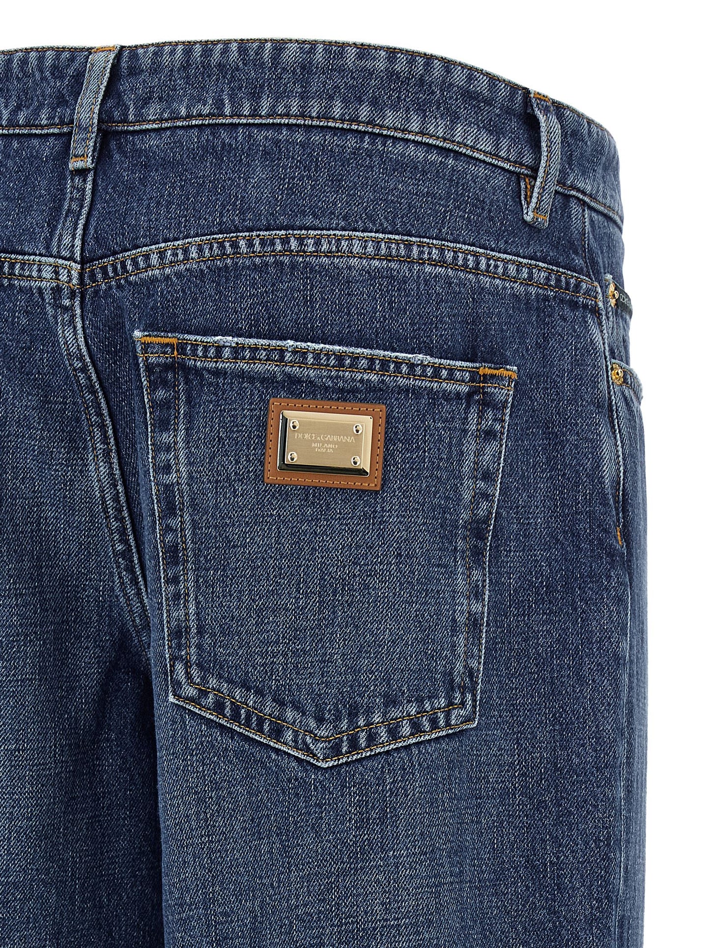 Dolce & Gabbana Blue Cotton Relaxed Fit Jeans