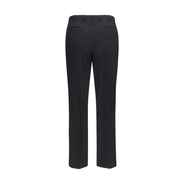 PT Torino Black Wool Oves Aries Casual Pants