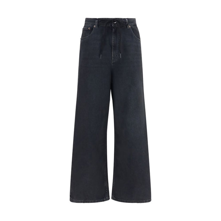 MM6 Black Cotton Relaxed Fit Jeans