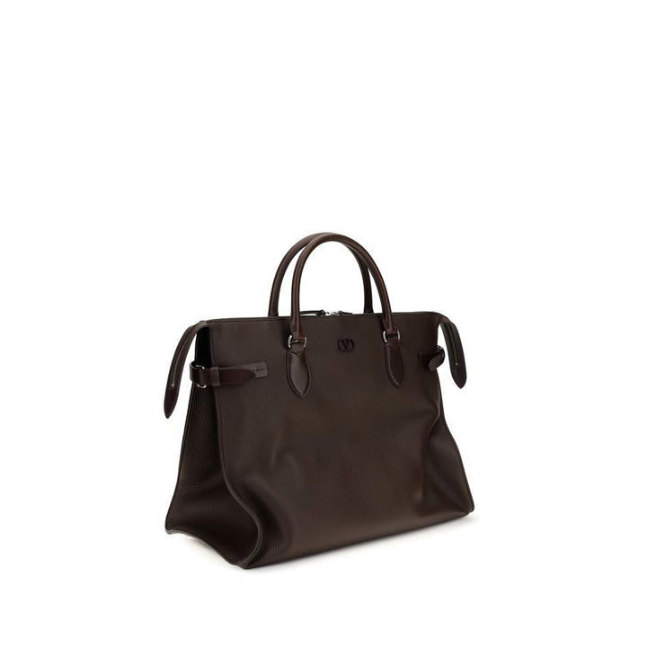 Valentino Garavani Brown Calf Leather Bos Taurus Handbag