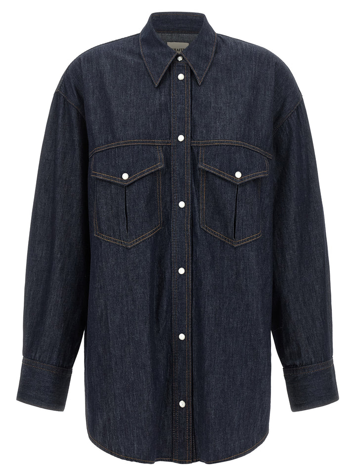 Khaite Blue Cotton Blouse