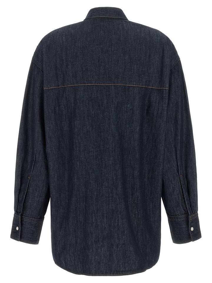 Khaite Blue Cotton Blouse