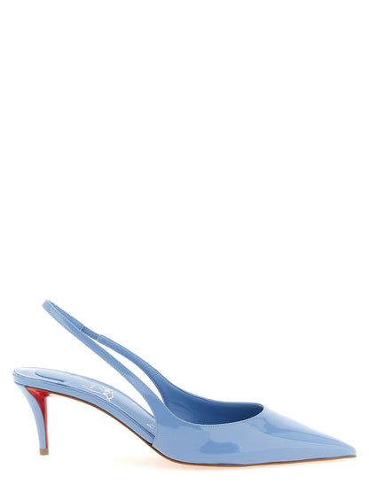 Christian Louboutin Blue Calfskin Mid Heel Pumps