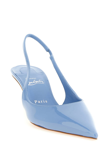 Christian Louboutin Blue Calfskin Mid Heel Pumps