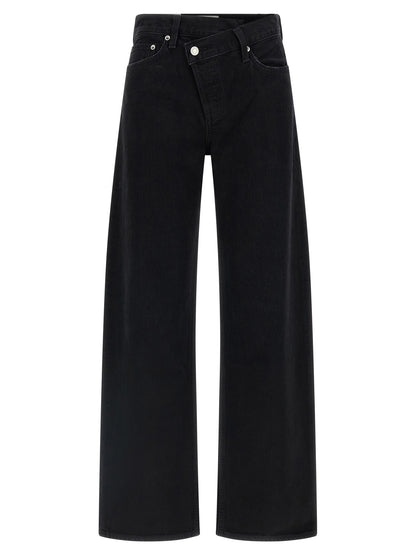 Agolde Black Cotton Relaxed Fit Jeans