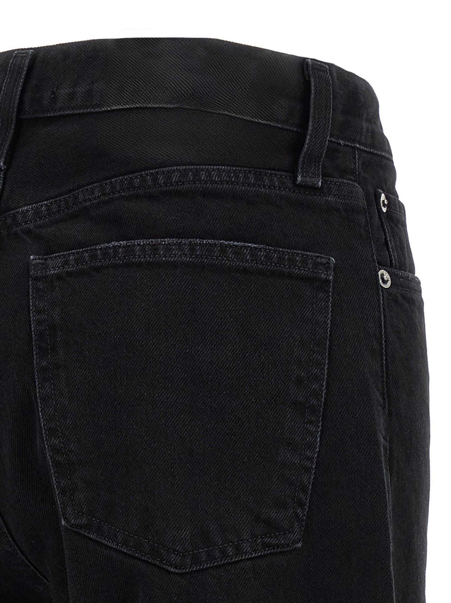 Agolde Black Cotton Relaxed Fit Jeans