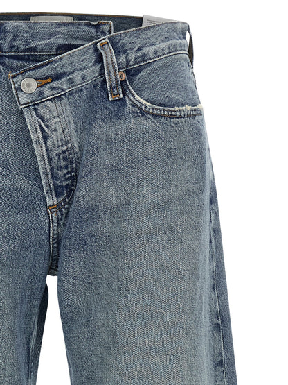 Agolde Blue Cotton Relaxed Fit Jeans
