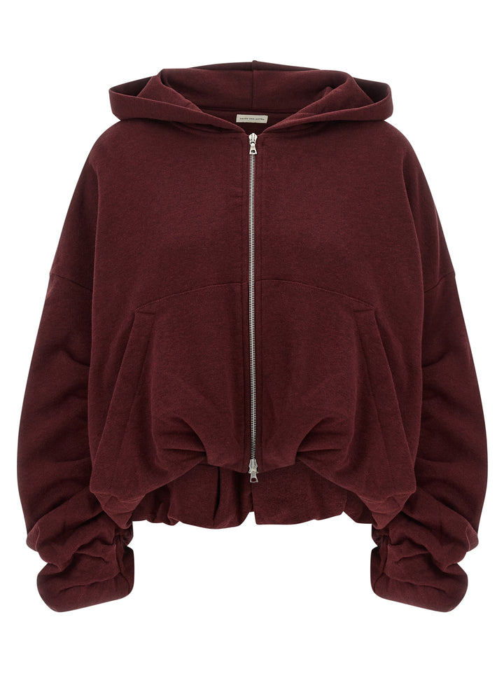 Dries Van Noten Bordeaux Cotton Hoodie