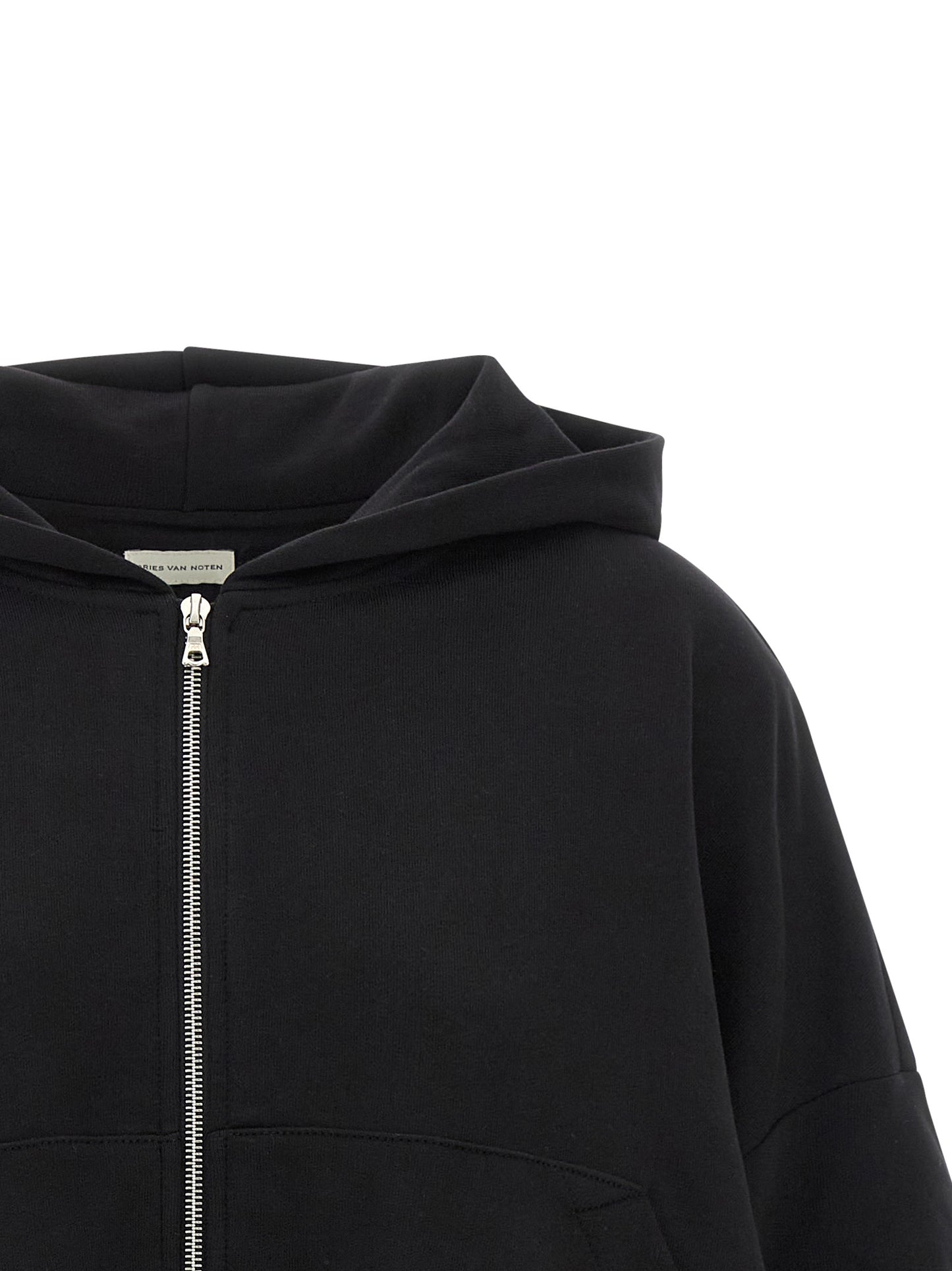 Dries Van Noten Black Cotton Hoodie
