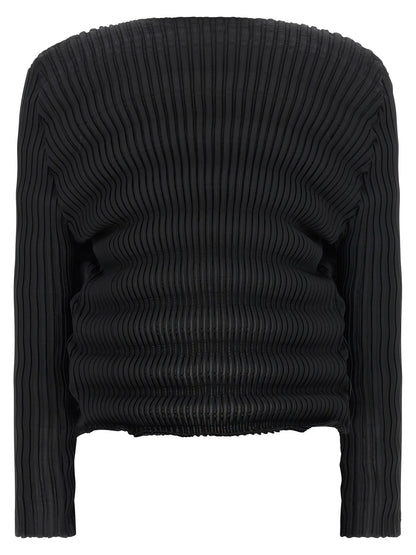 Issey Miyake Black Polyester Cardigan