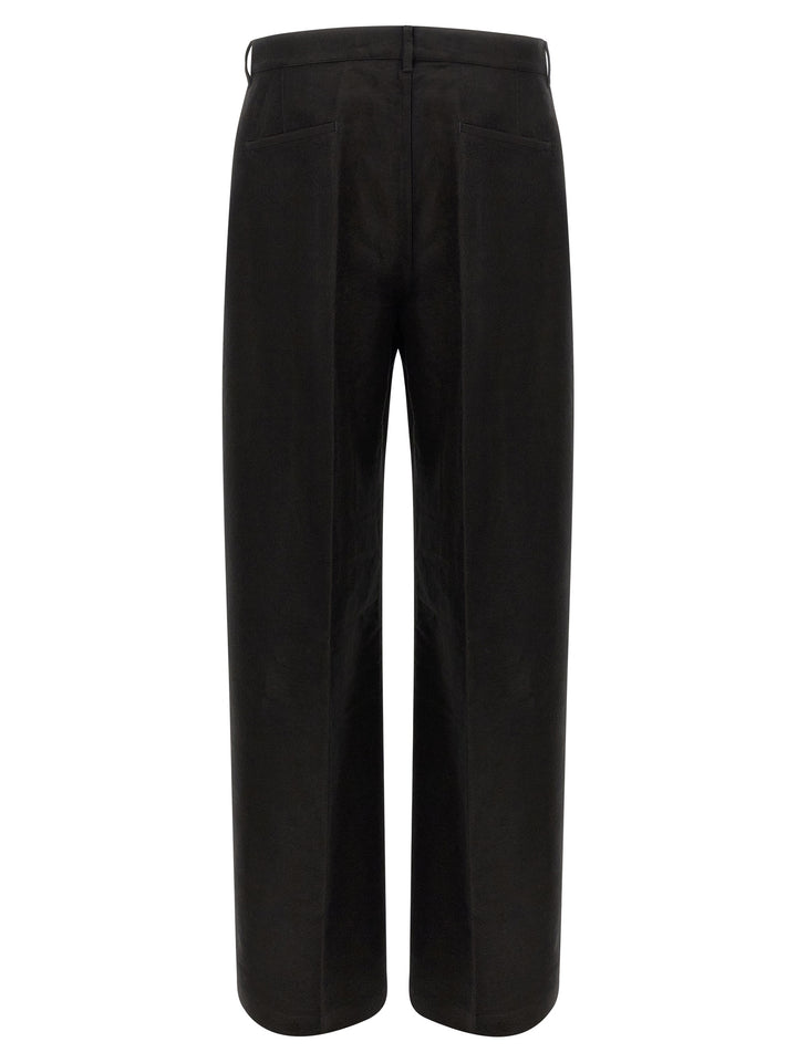 Rick Owens Black Ramie Casual Pants