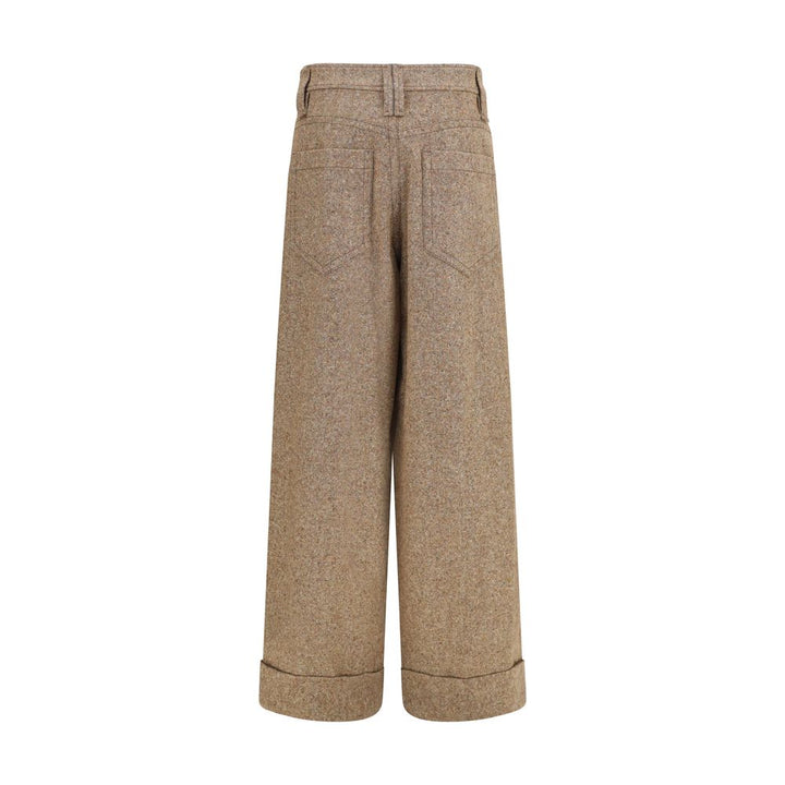 Brunello Cucinelli Beige Wool Oves Aries Casual Pants