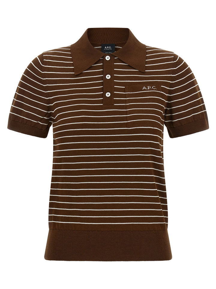 A.P.C. Brown Cotton Polo Shirt