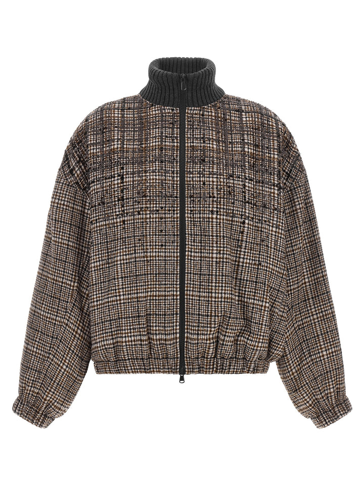 Brunello Cucinelli Brown Alpaca Leather Bomber