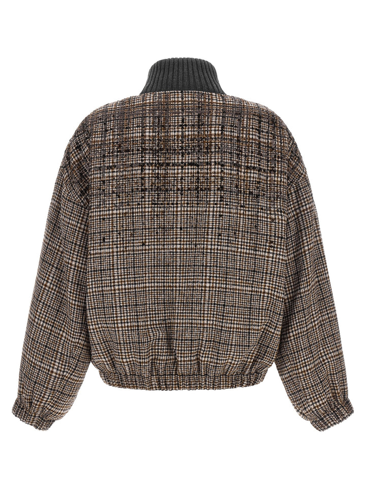 Brunello Cucinelli Brown Alpaca Leather Bomber